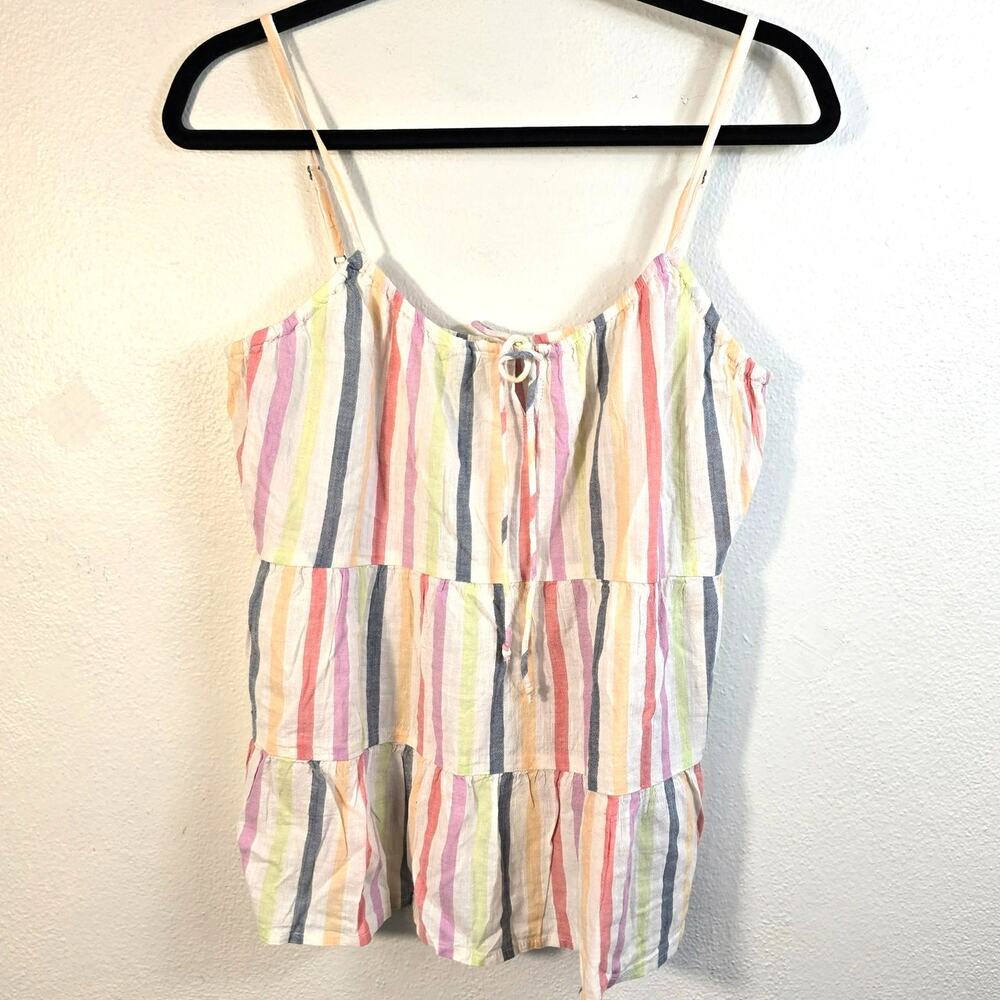 Old Navy Babydoll Top Women's M Striped Boho Beachy Summer Casual Festival